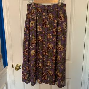 💛Vintage purple floral midi skirt